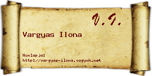 Vargyas Ilona névjegykártya